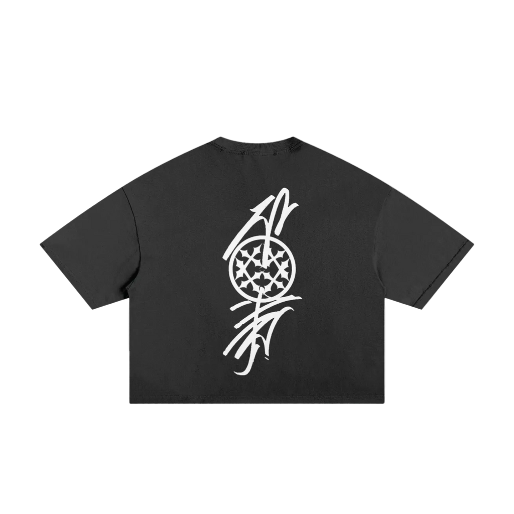 Black Happi Street Sticker Boxy Tee