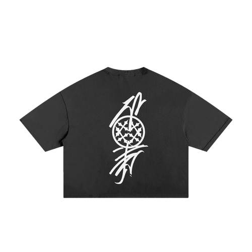 Black Happi Street Sticker Boxy Tee