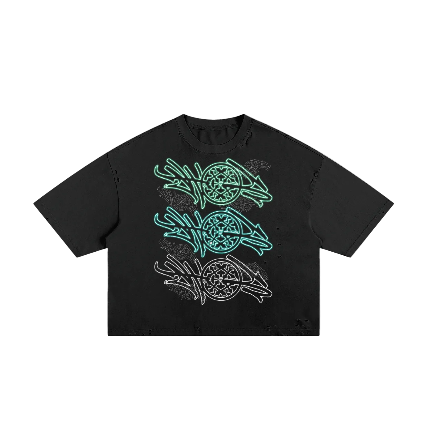 Black Happi Street Sticker Boxy Tee