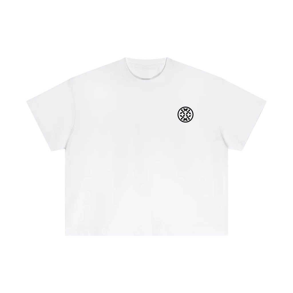 White Happi Cotton Boxy Quote T-Shirt