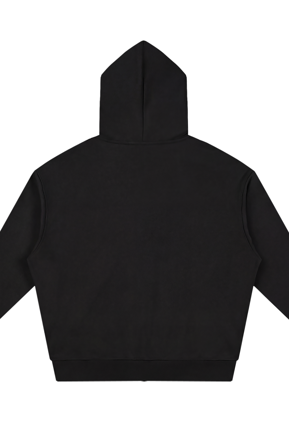 Happi Black Unisex Loose Solid Full Zip Hoodie