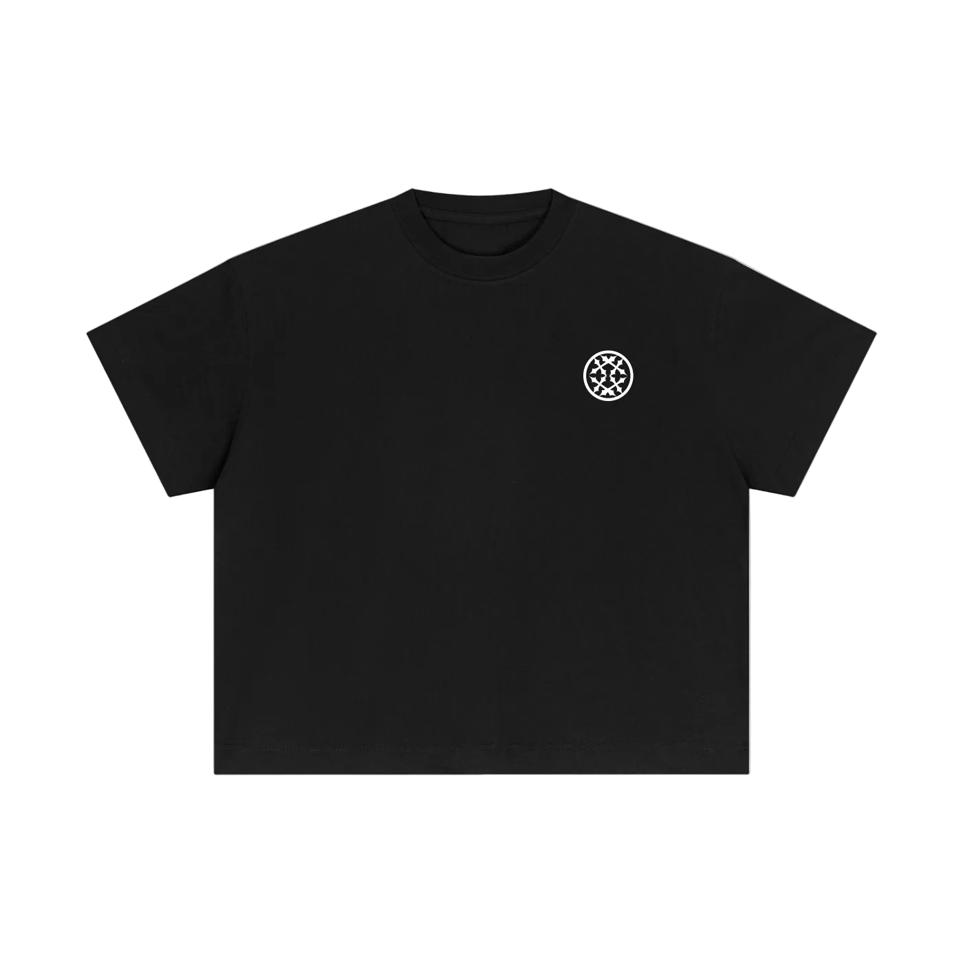Black Happi Cotton Boxy Quote T-Shirt