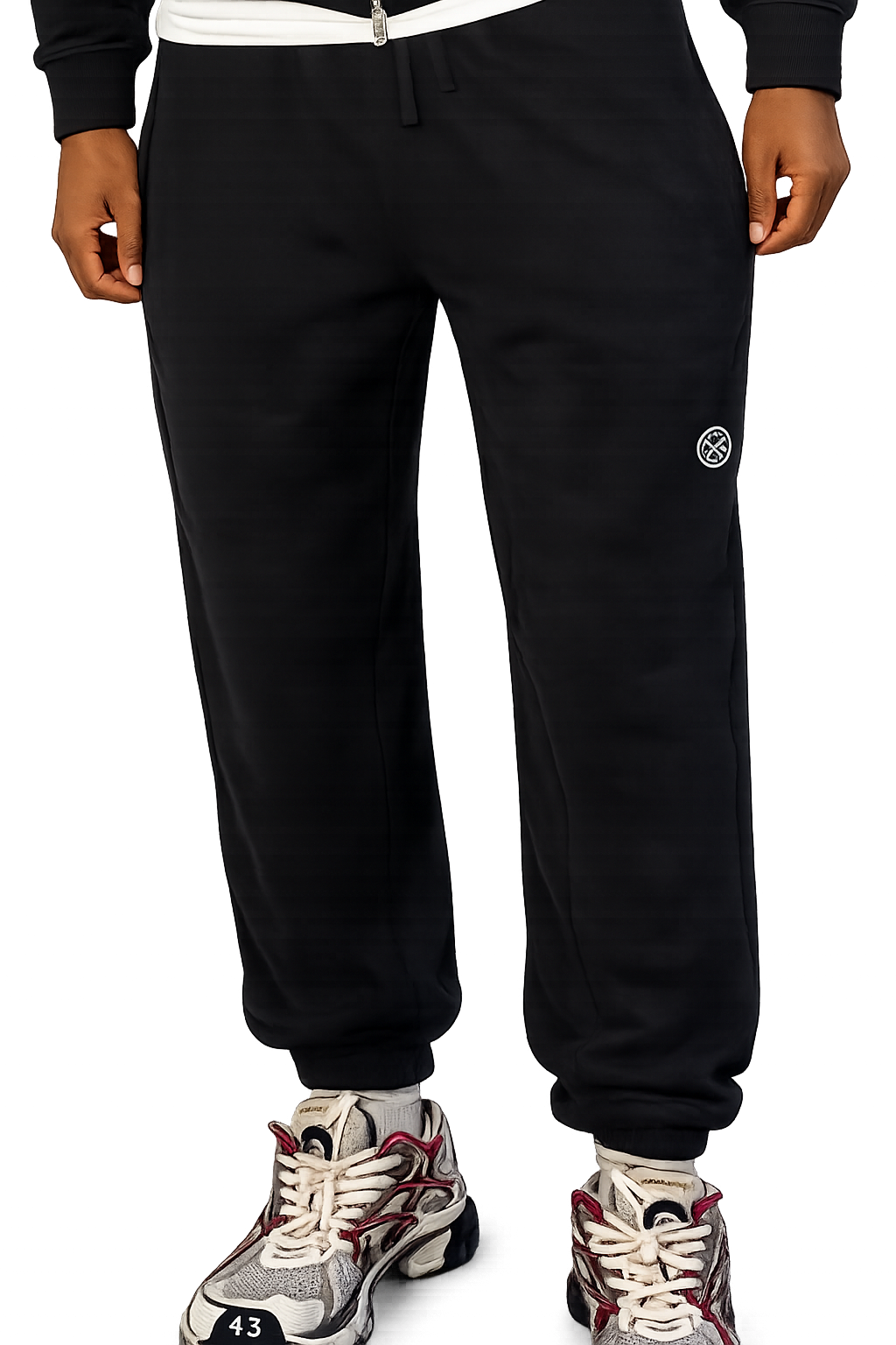 Happi Balck Unisex Loose Fit Tapered Joggers
