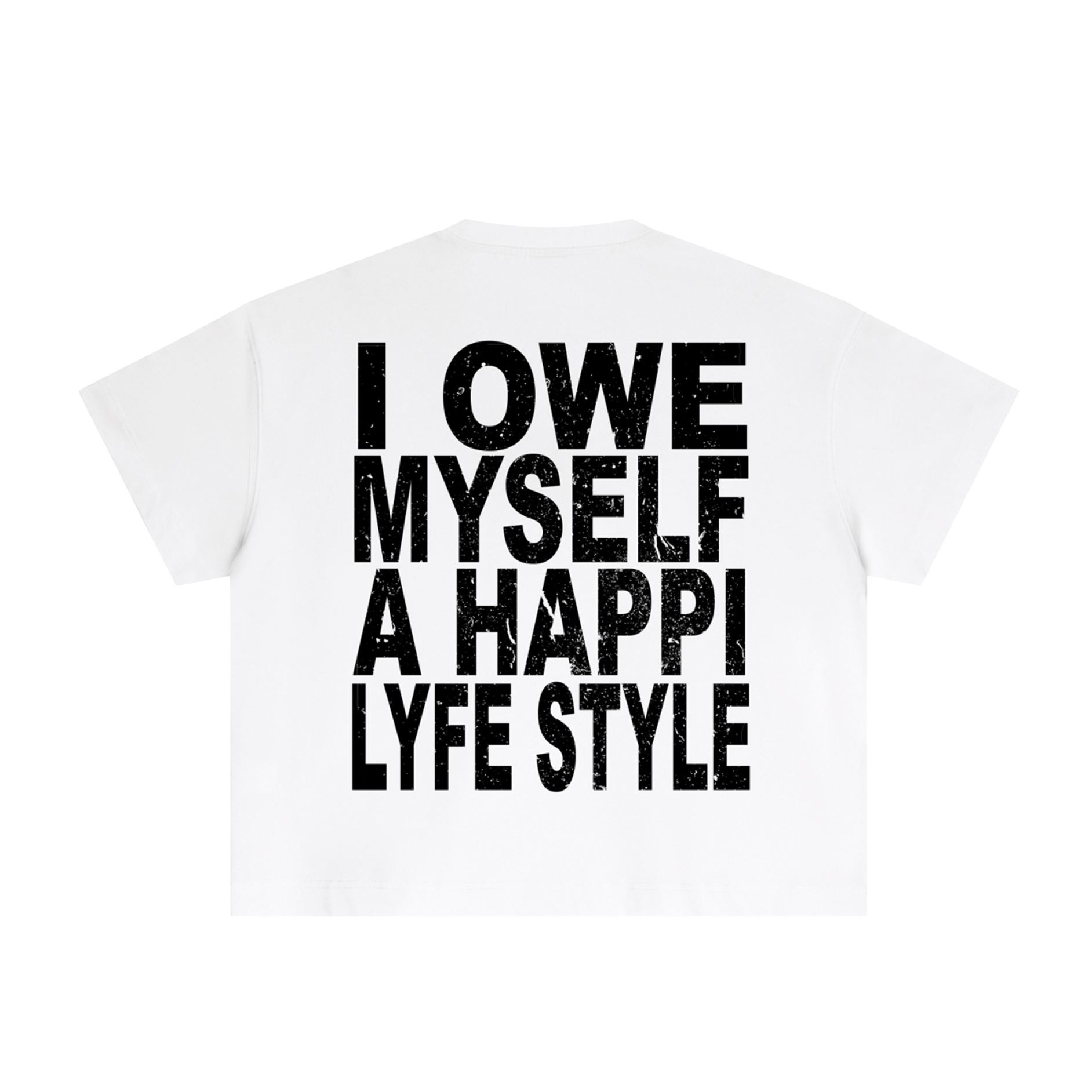 White Happi Cotton Boxy Quote T-Shirt