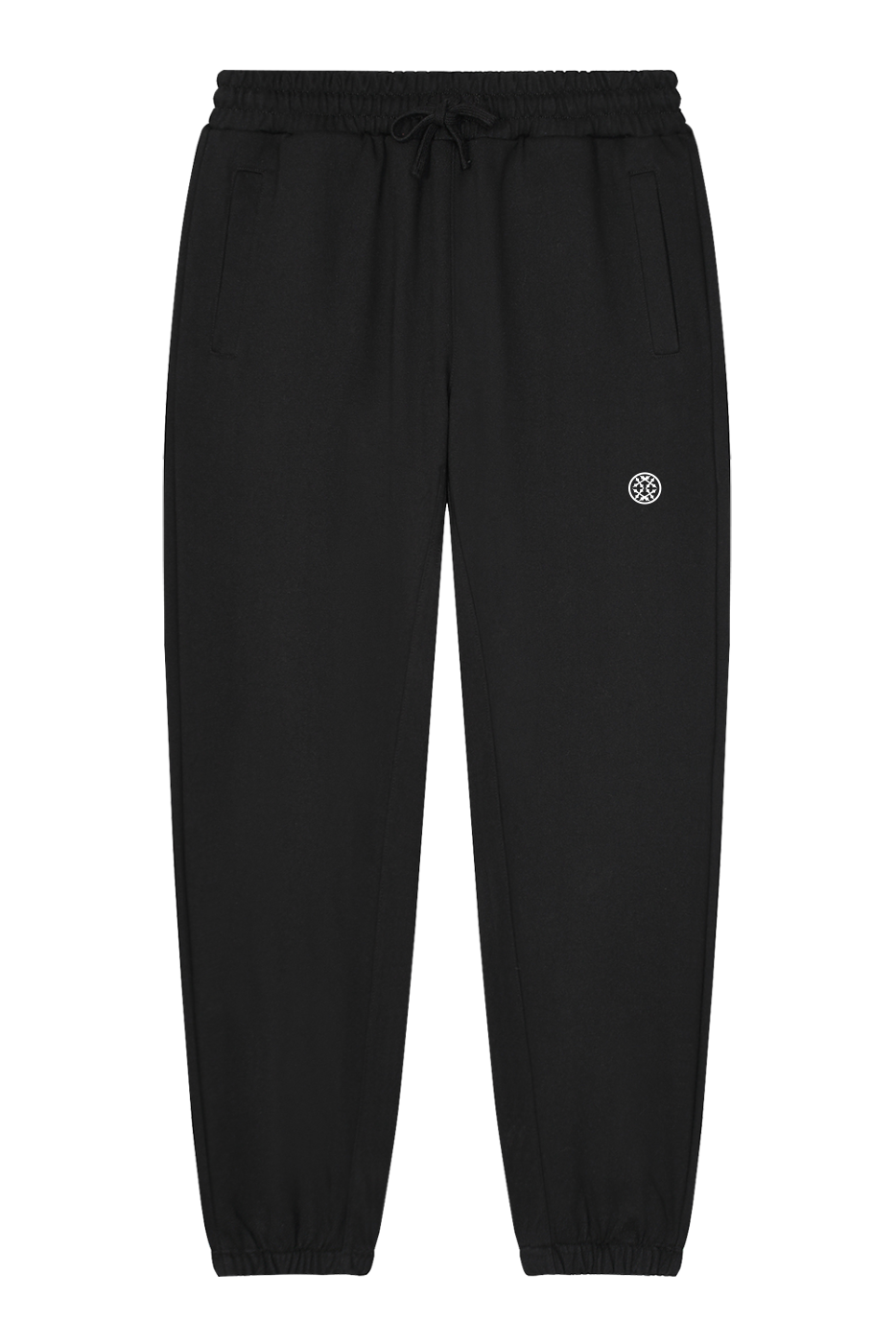 Happi Balck Unisex Loose Fit Tapered Joggers