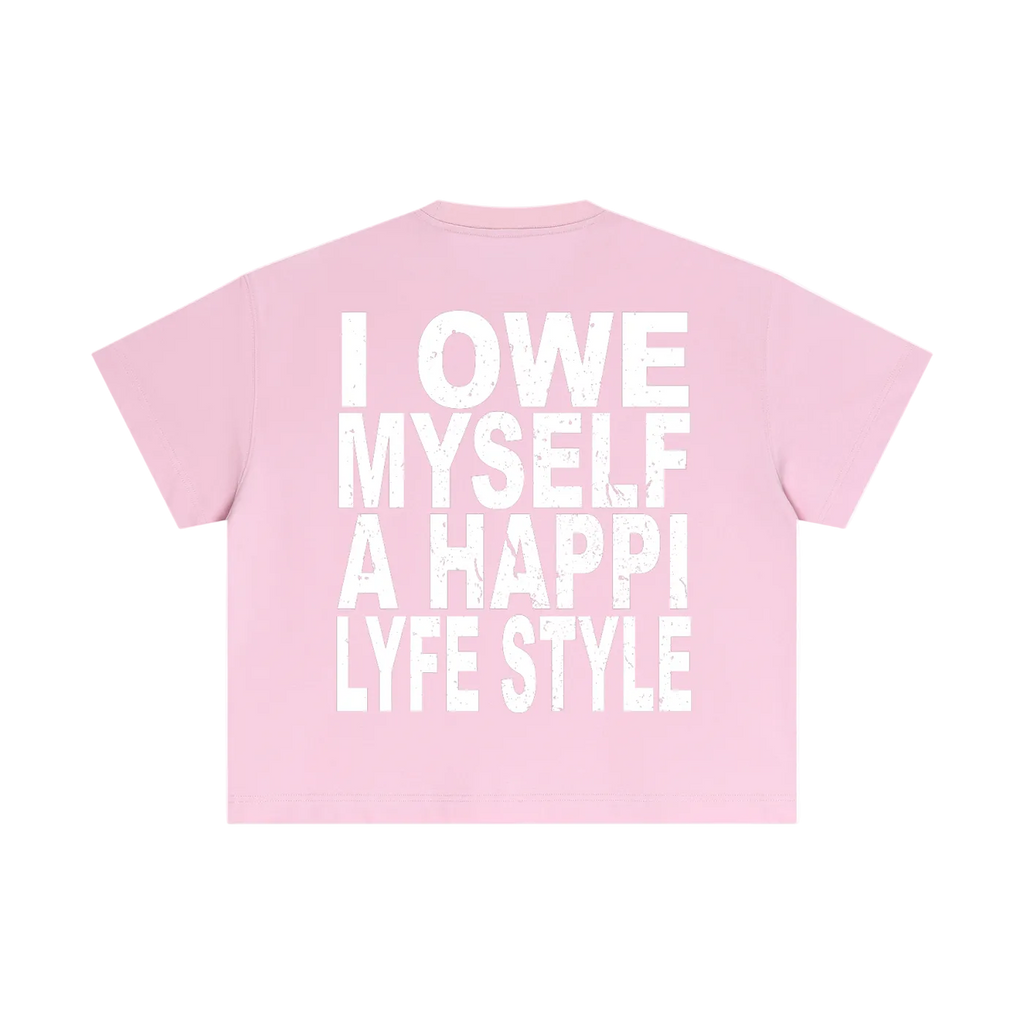Pink Happi Cotton Boxy Quote T-Shirt