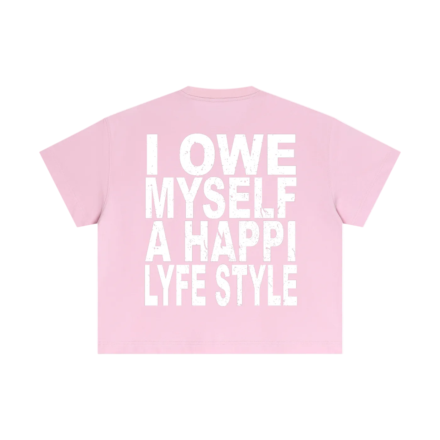 Pink Happi Cotton Boxy Quote T-Shirt
