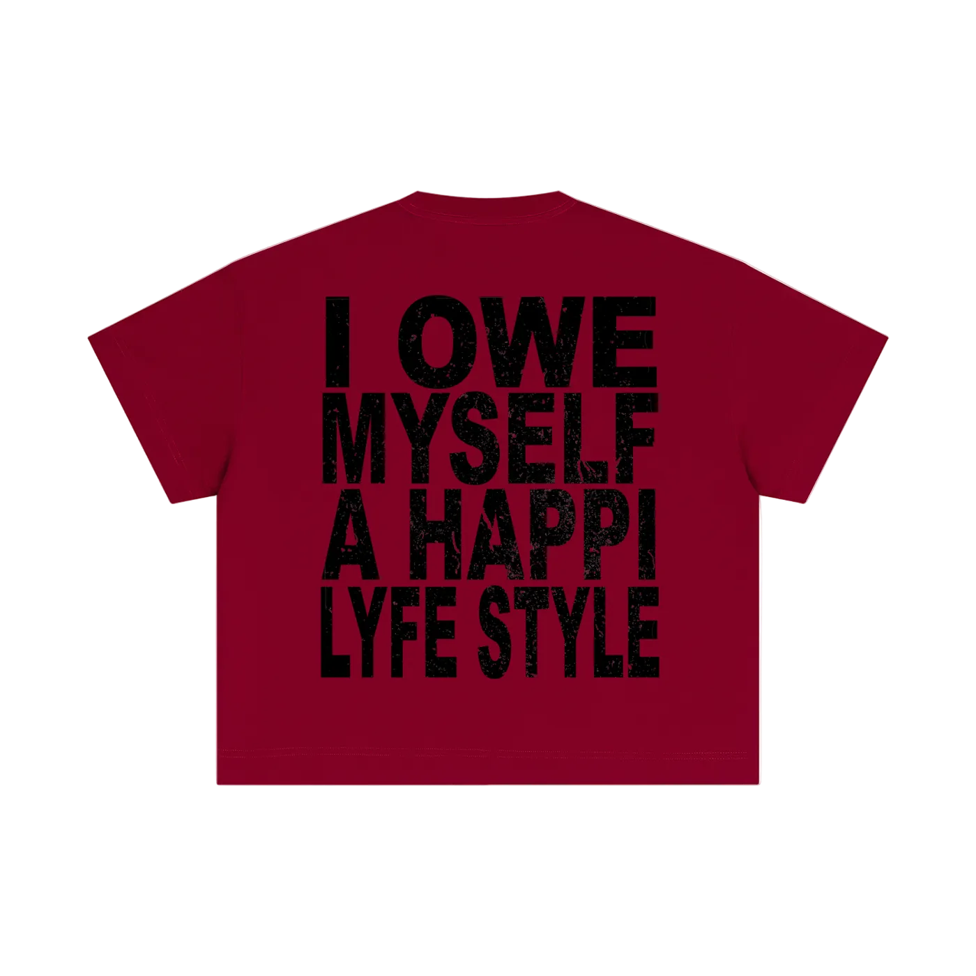 Red Happi Cotton Boxy Quote T-Shirt