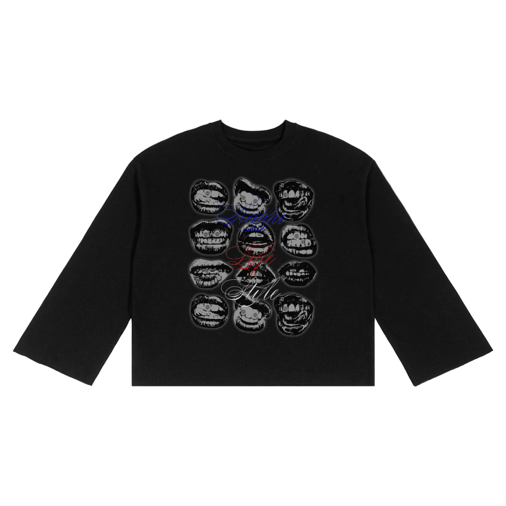 Happi Mouth Unisex Waffle Raw Edge T-Shirt