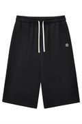 Happi Black Relaxed Drawstring Three-quarter Sweatpants